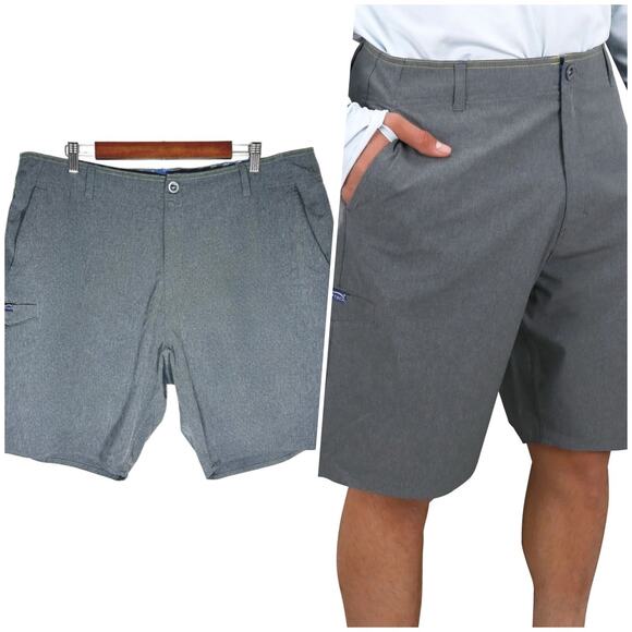 AFTCO | Men | Cloudburst Charcoal 10 Inch Performance Fishing Shorts | Size 38 - Picture 1 of 12